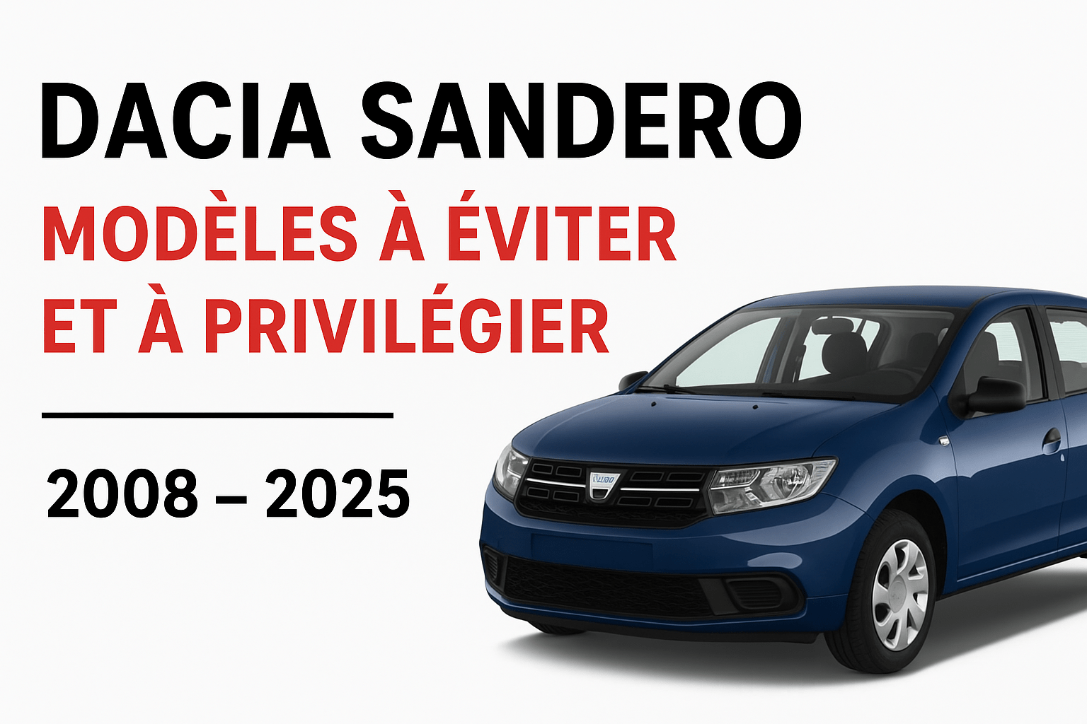 Comparatif fiabilité Dacia Sandero 2008 à 2025 : modèles à éviter et moteurs recommandés